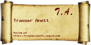Trasser Anett névjegykártya